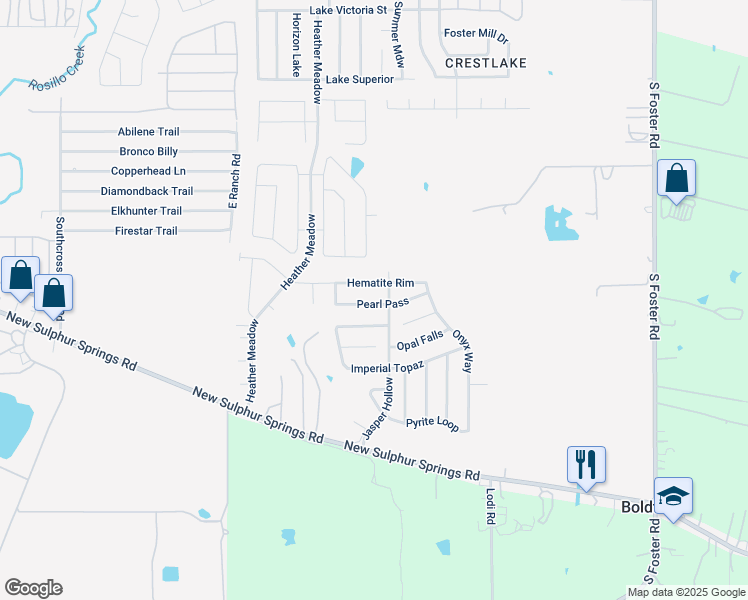 map of restaurants, bars, coffee shops, grocery stores, and more near 5939 Pearl Pass in San Antonio