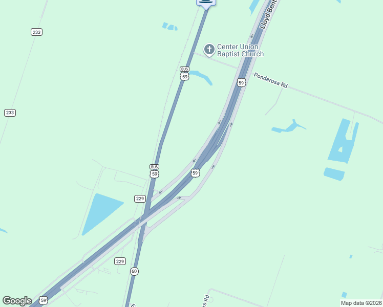 map of restaurants, bars, coffee shops, grocery stores, and more near 6402 U.S. 59 in Hungerford