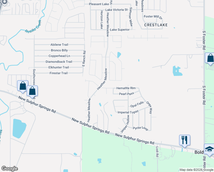 map of restaurants, bars, coffee shops, grocery stores, and more near 5903 Hematite Rim in San Antonio