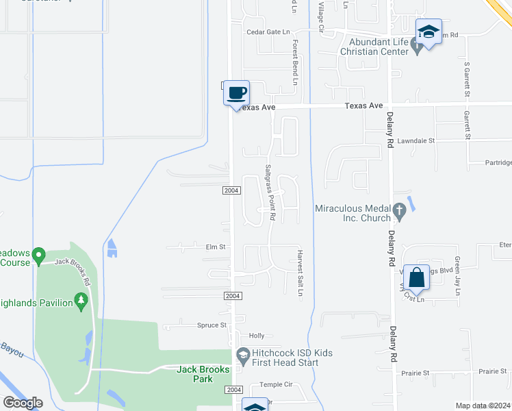 map of restaurants, bars, coffee shops, grocery stores, and more near 846 Salt Cove Court in La Marque