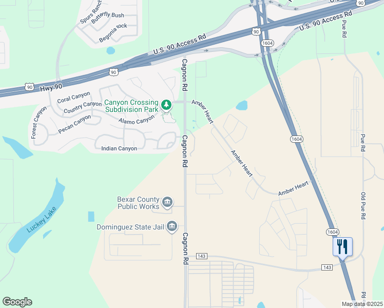 map of restaurants, bars, coffee shops, grocery stores, and more near 5940 Cagnon Road in San Antonio