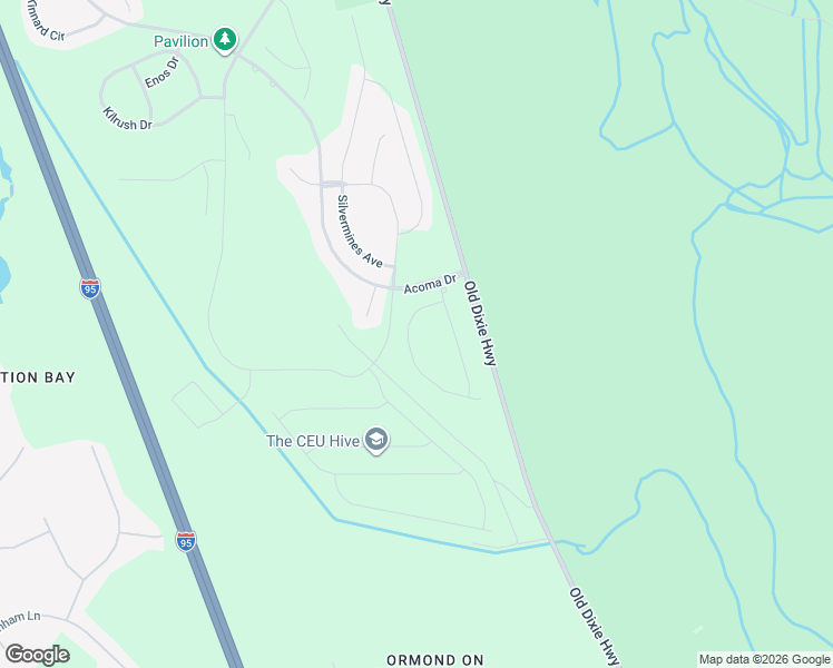 map of restaurants, bars, coffee shops, grocery stores, and more near 3000 Acoma Drive in Ormond Beach