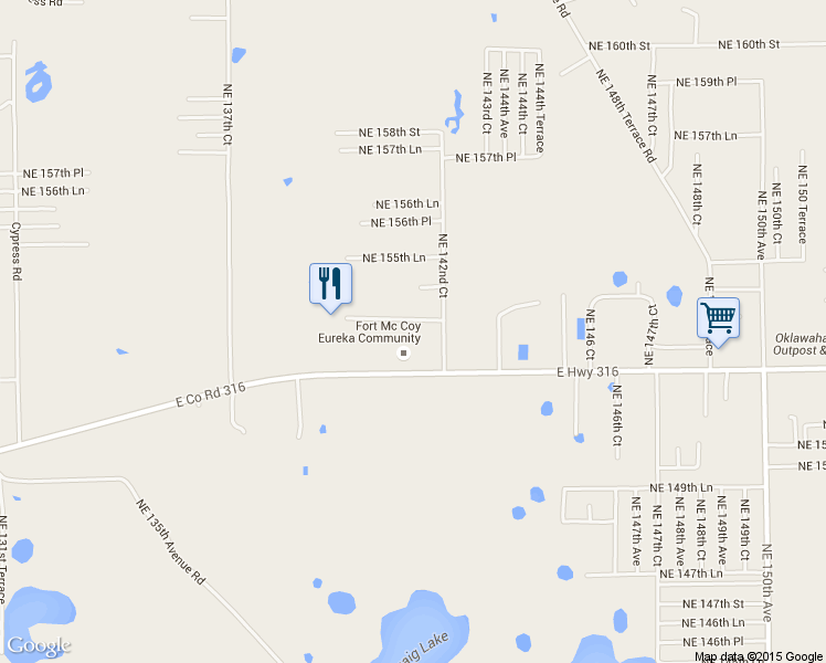 map of restaurants, bars, coffee shops, grocery stores, and more near 14221 East Highway 316 in Fort McCoy