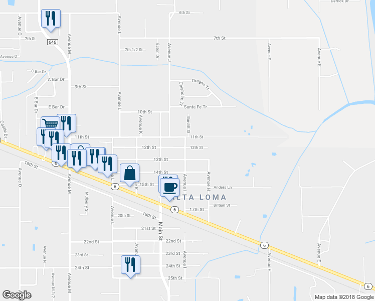 map of restaurants, bars, coffee shops, grocery stores, and more near 4609 Avenue I in Santa Fe