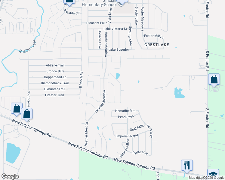 map of restaurants, bars, coffee shops, grocery stores, and more near 5107 Jade Crossing in San Antonio