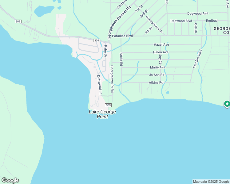 map of restaurants, bars, coffee shops, grocery stores, and more near 146 Georgetown Point Road in Georgetown