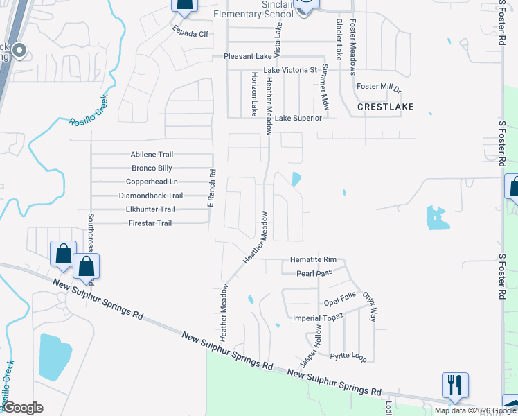 map of restaurants, bars, coffee shops, grocery stores, and more near 5753 New Sulphur Springs Road in San Antonio