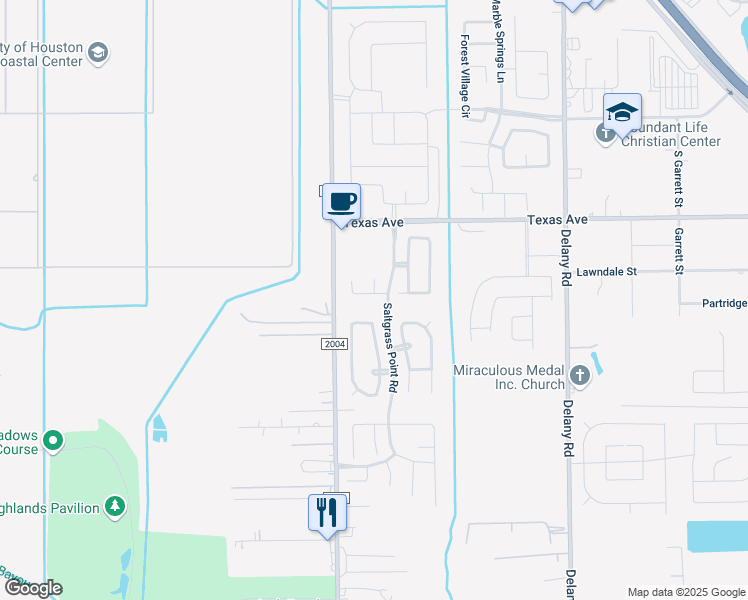 map of restaurants, bars, coffee shops, grocery stores, and more near 854 Saltcreek Bend Lane in La Marque