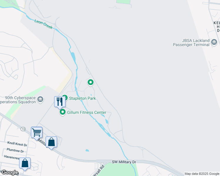 map of restaurants, bars, coffee shops, grocery stores, and more near 9505 Fredericksburg Road in San Antonio