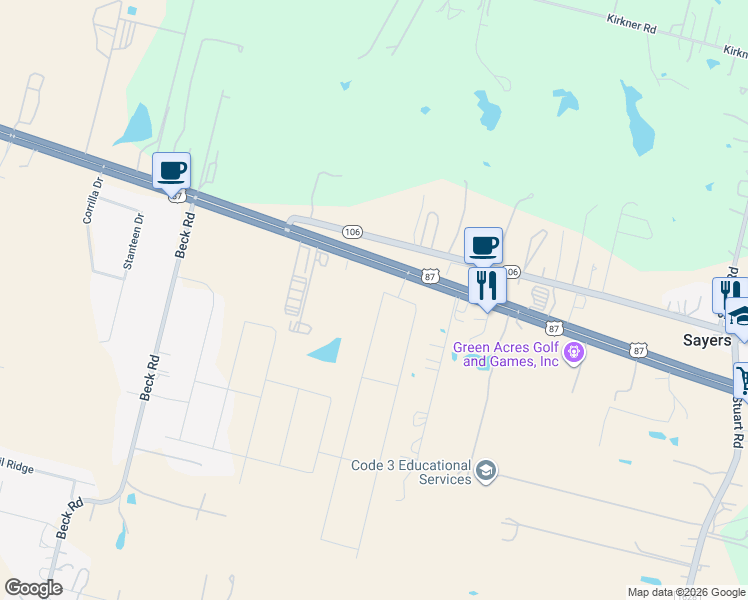 map of restaurants, bars, coffee shops, grocery stores, and more near 9268 US Highway 87 East in San Antonio