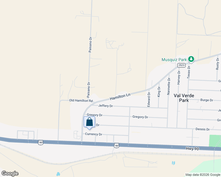 map of restaurants, bars, coffee shops, grocery stores, and more near Alma Dr in Del Rio