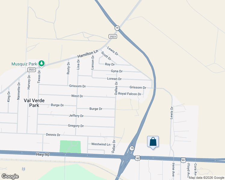 map of restaurants, bars, coffee shops, grocery stores, and more near 230 West Drive in Del Rio