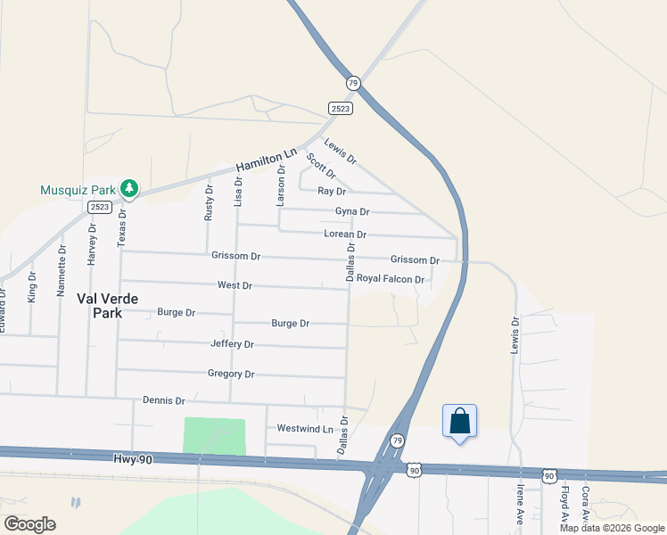 map of restaurants, bars, coffee shops, grocery stores, and more near 230 West Drive in Del Rio