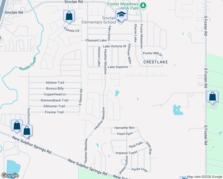map of restaurants, bars, coffee shops, grocery stores, and more near 5753 New Sulphur Springs Road in San Antonio