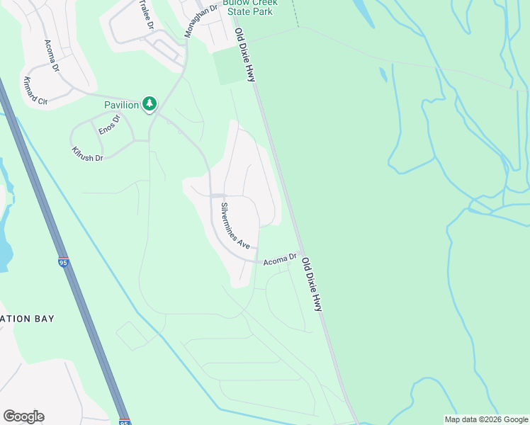 map of restaurants, bars, coffee shops, grocery stores, and more near 3035 Silvermines Avenue in Ormond Beach