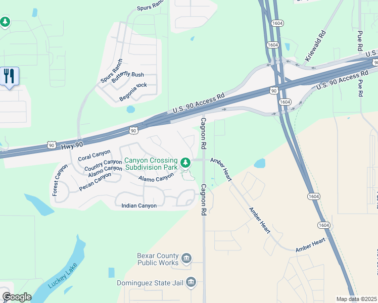 map of restaurants, bars, coffee shops, grocery stores, and more near 5519 Chase Canyon in San Antonio