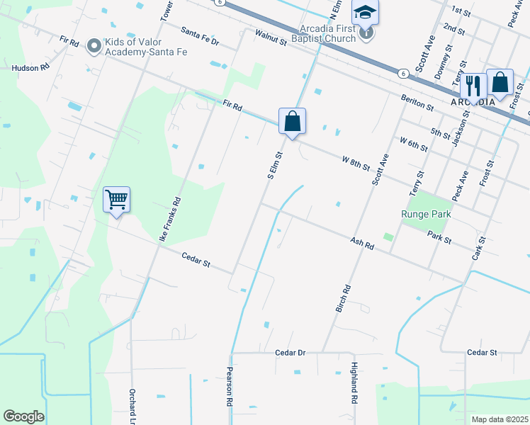 map of restaurants, bars, coffee shops, grocery stores, and more near in Santa Fe