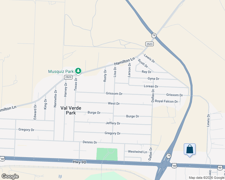 map of restaurants, bars, coffee shops, grocery stores, and more near 602 Lisa Drive in Del Rio