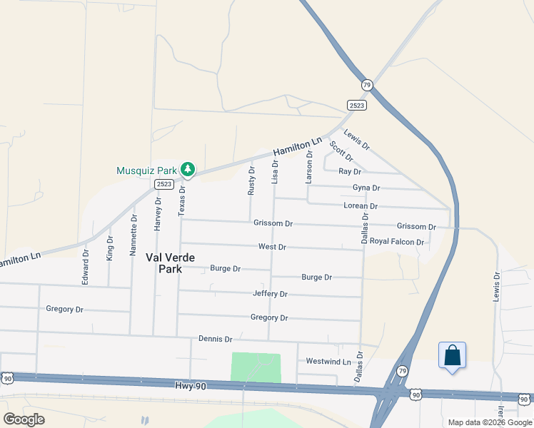 map of restaurants, bars, coffee shops, grocery stores, and more near 602 Lisa Drive in Del Rio