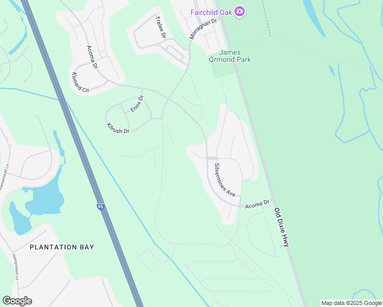 map of restaurants, bars, coffee shops, grocery stores, and more near 1360 Liam Circle in Ormond Beach