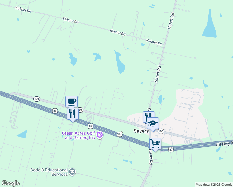 map of restaurants, bars, coffee shops, grocery stores, and more near 9831 Texas 106 Loop in San Antonio