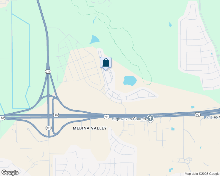 map of restaurants, bars, coffee shops, grocery stores, and more near 5525 Mansions Bluffs in San Antonio