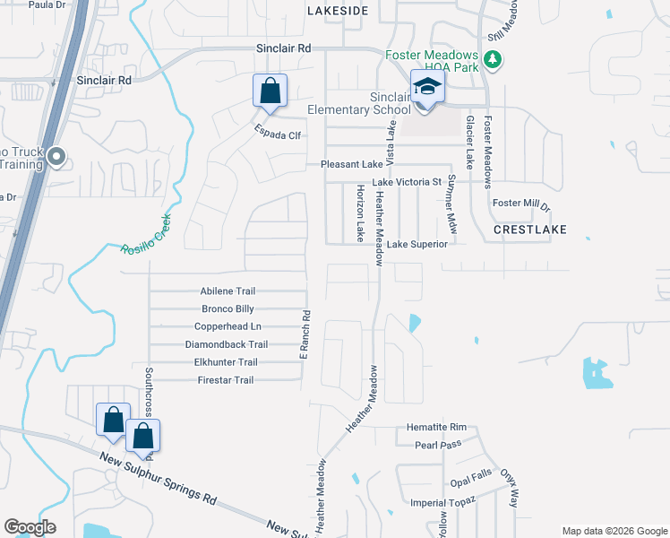 map of restaurants, bars, coffee shops, grocery stores, and more near 5911 Granite Quarry in San Antonio