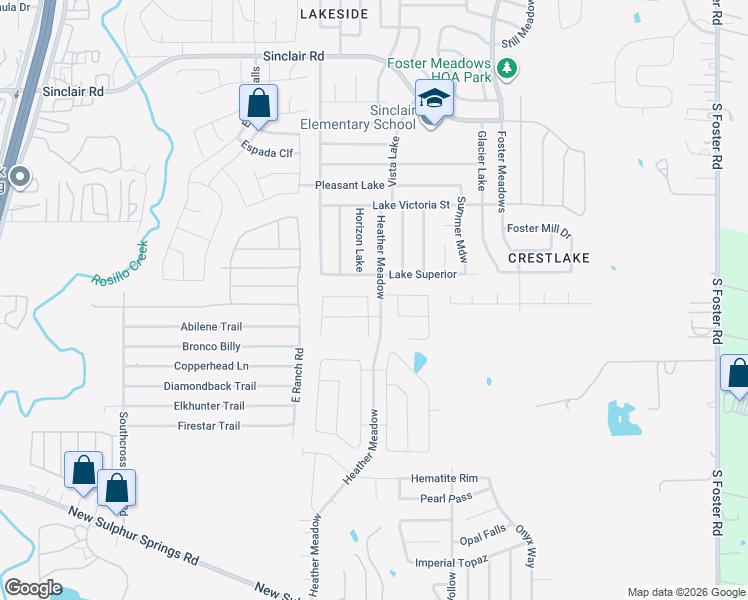 map of restaurants, bars, coffee shops, grocery stores, and more near 6027 Granite Quarry in San Antonio