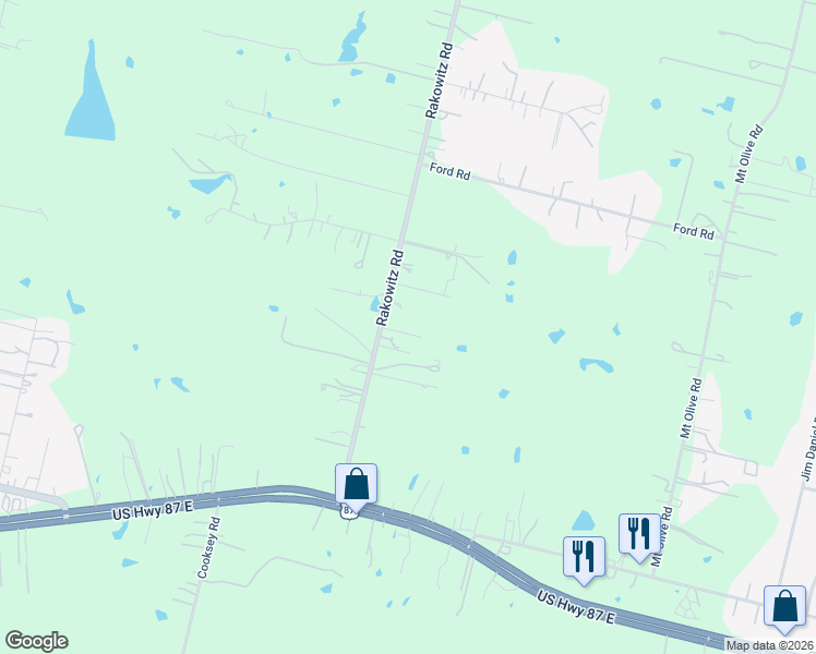 map of restaurants, bars, coffee shops, grocery stores, and more near 4672 Rakowitz Road in Adkins