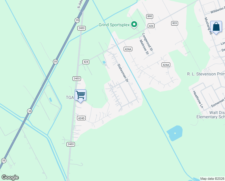 map of restaurants, bars, coffee shops, grocery stores, and more near 4719 Quail Run Drive in Alvin