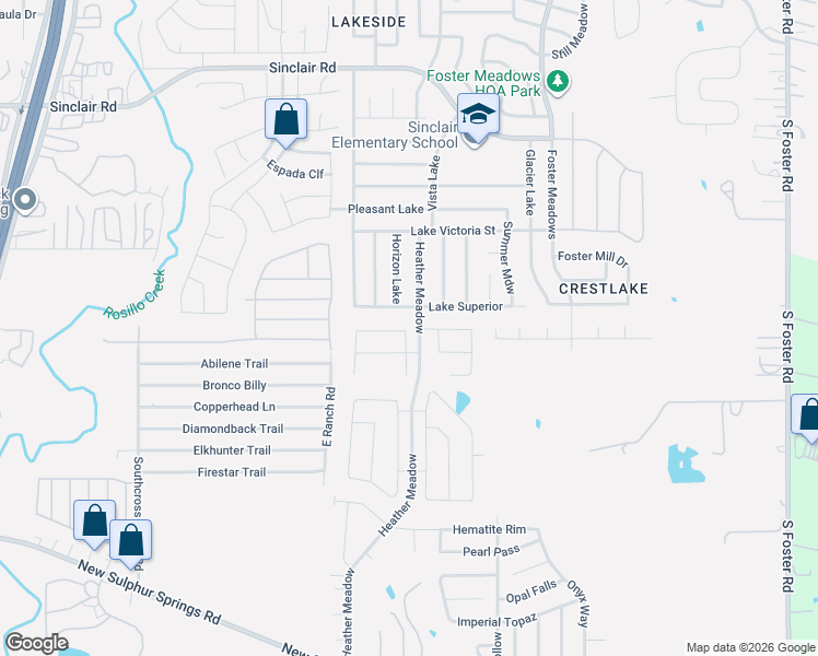 map of restaurants, bars, coffee shops, grocery stores, and more near 6027 Granite Quarry in San Antonio