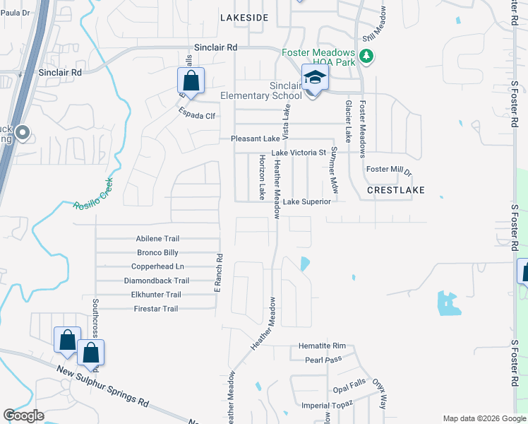 map of restaurants, bars, coffee shops, grocery stores, and more near 6027 Granite Quarry in San Antonio