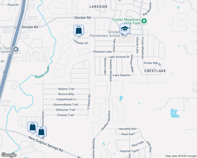 map of restaurants, bars, coffee shops, grocery stores, and more near 5911 Granite Quarry in San Antonio