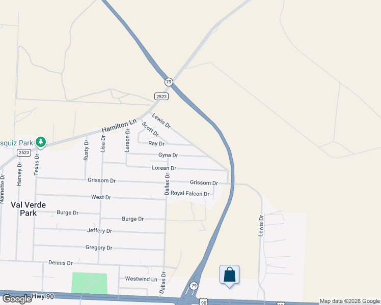 map of restaurants, bars, coffee shops, grocery stores, and more near 216 Gyna Drive in Del Rio