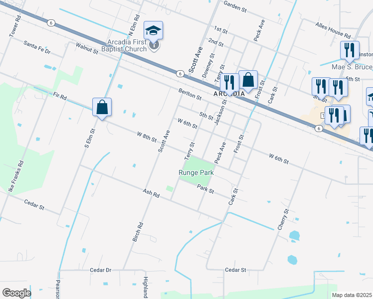 map of restaurants, bars, coffee shops, grocery stores, and more near 14420 West 8th Street in Santa Fe