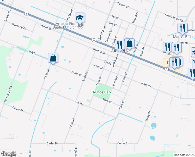 map of restaurants, bars, coffee shops, grocery stores, and more near 14420 West 8th Street in Santa Fe