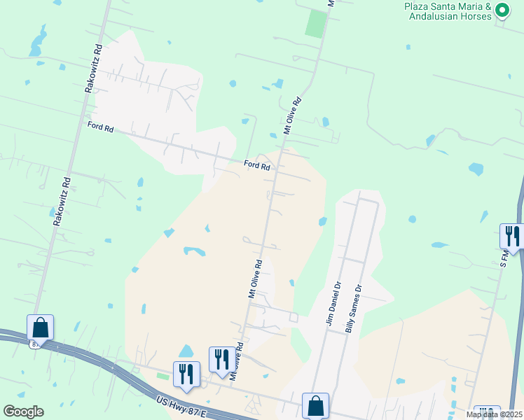 map of restaurants, bars, coffee shops, grocery stores, and more near 4541 Mount Olive Road in Adkins