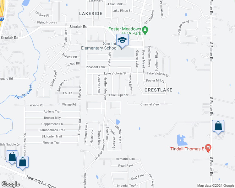 map of restaurants, bars, coffee shops, grocery stores, and more near 3575 Sage Meadow in San Antonio