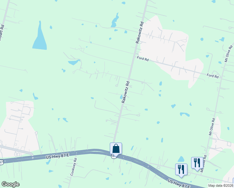 map of restaurants, bars, coffee shops, grocery stores, and more near 4337-4701 Rakowitz Rd in Adkins