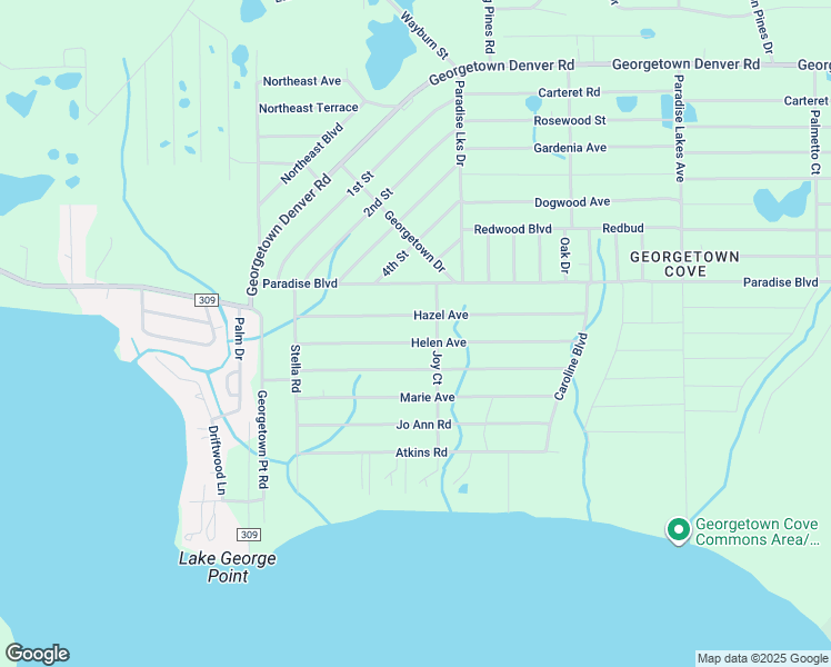 map of restaurants, bars, coffee shops, grocery stores, and more near 140 Hazel Avenue in Georgetown