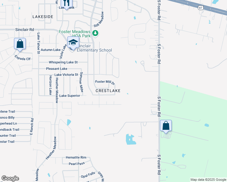 map of restaurants, bars, coffee shops, grocery stores, and more near 3518 Eagle Creek in San Antonio