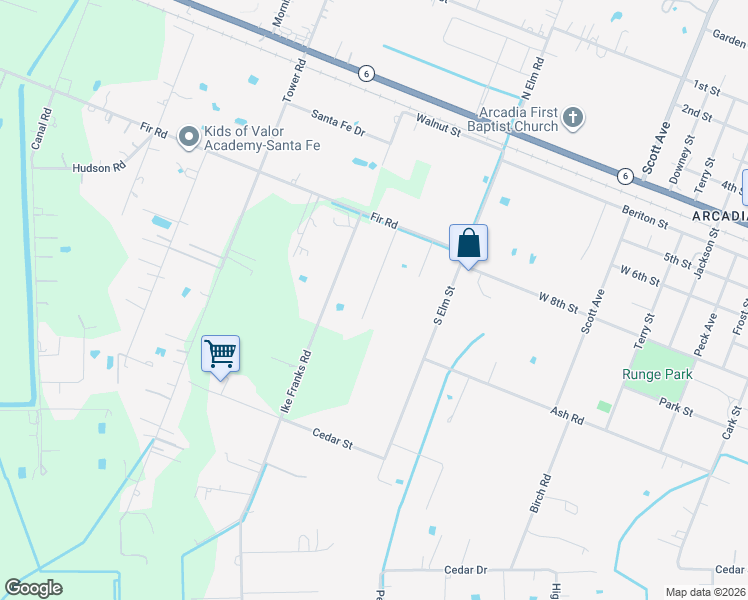 map of restaurants, bars, coffee shops, grocery stores, and more near 4705 Dickey Lane in Santa Fe