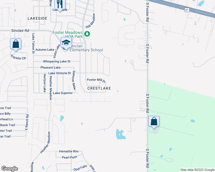 map of restaurants, bars, coffee shops, grocery stores, and more near 3518 Eagle Creek in San Antonio