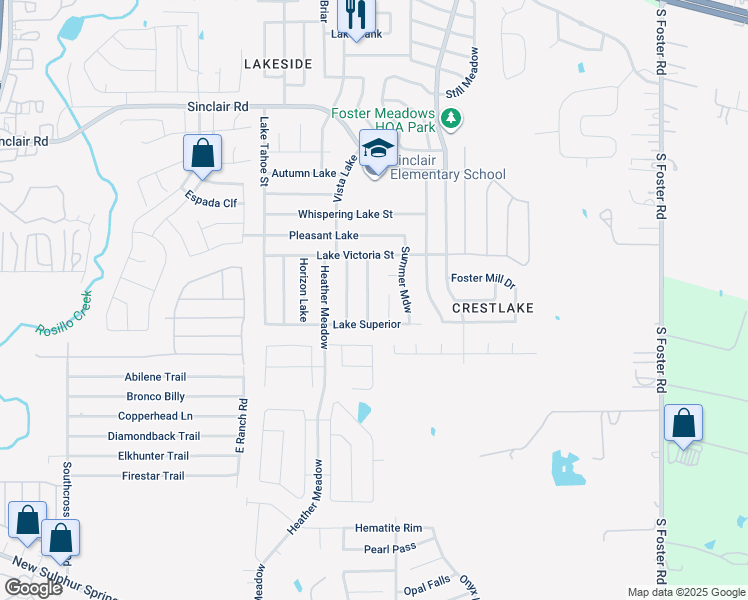 map of restaurants, bars, coffee shops, grocery stores, and more near 3550 Sage Meadow in San Antonio