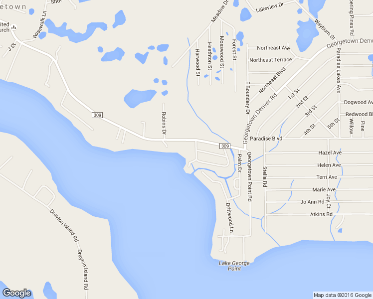 map of restaurants, bars, coffee shops, grocery stores, and more near 1569 Co Road 309 in Georgetown