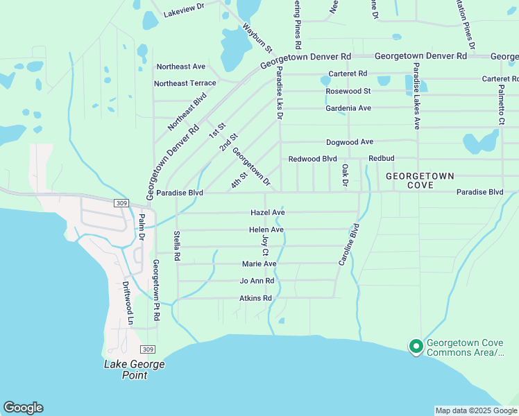 map of restaurants, bars, coffee shops, grocery stores, and more near 140 Hazel Avenue in Georgetown