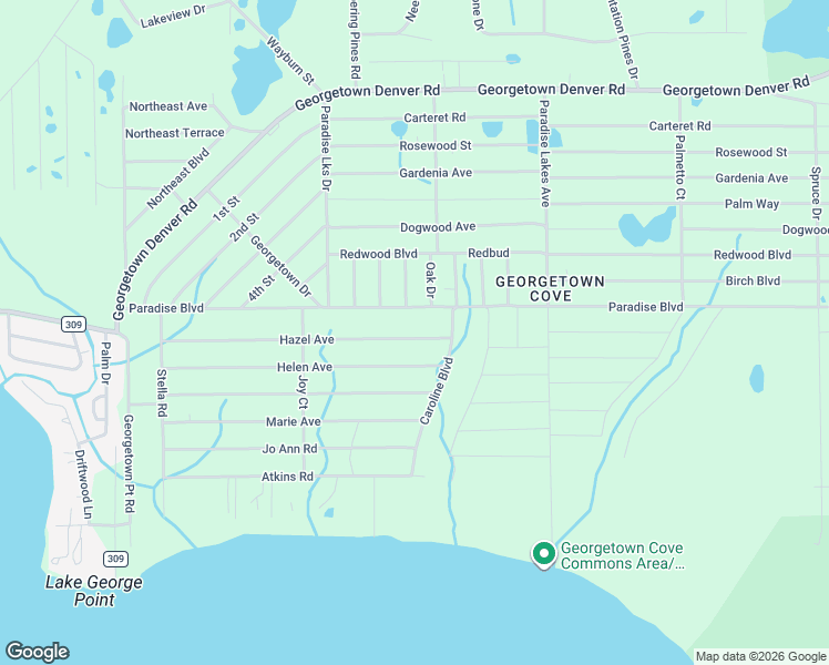 map of restaurants, bars, coffee shops, grocery stores, and more near 234 Hazel Avenue in Georgetown