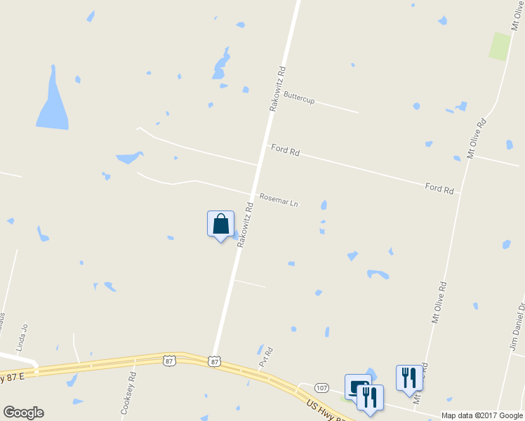 map of restaurants, bars, coffee shops, grocery stores, and more near 4392 Rakowitz Road in Adkins