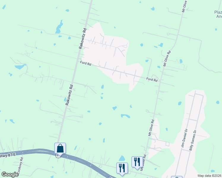 map of restaurants, bars, coffee shops, grocery stores, and more near 4392 Rakowitz Road in Adkins