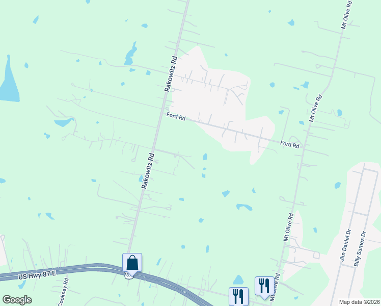 map of restaurants, bars, coffee shops, grocery stores, and more near 4246 Rakowitz Road in Adkins